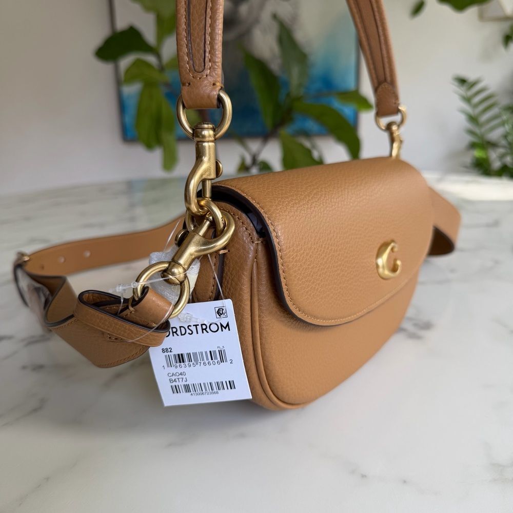 NWT Coach Pebbled Crossbody Bag In Honey Brown Leather CAO40 Nordstrom Exclusive - Picture 3 of 15